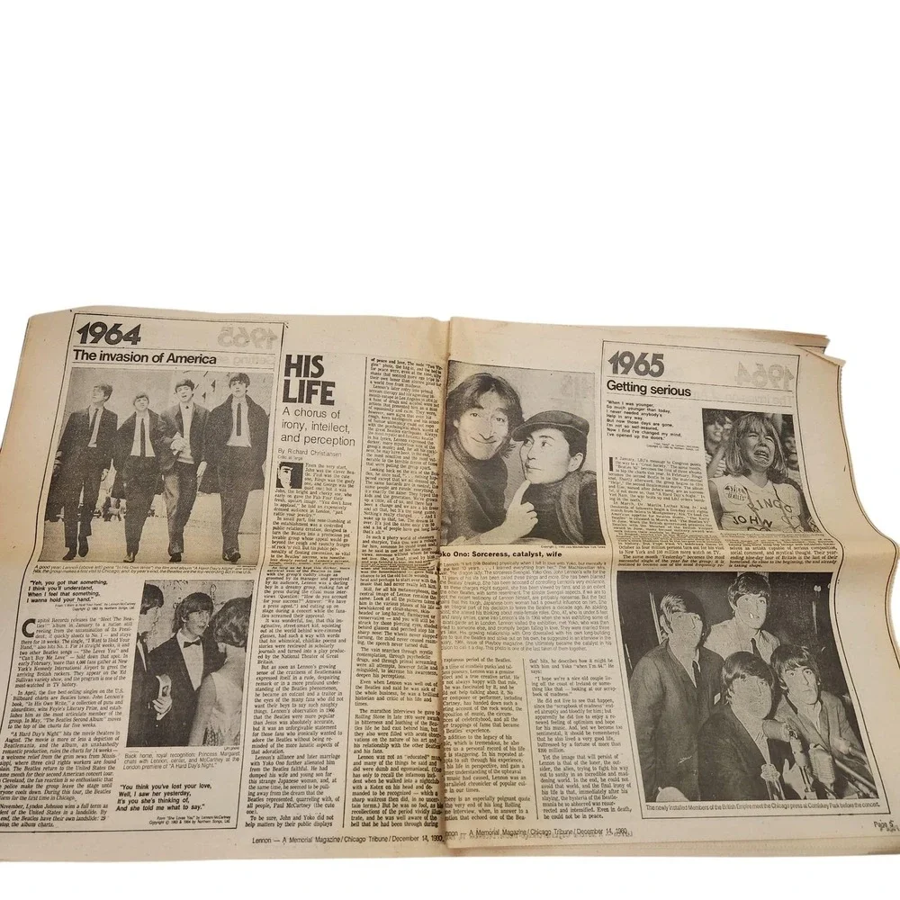 Lennon 1940-1980 A Memorial Magazine Chicago Tribune Dec 14 1980 John Lennon